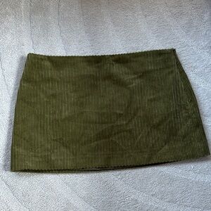 Olive Green Corduroy Skirt